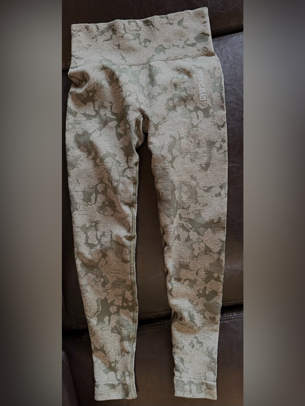 Gym Shark Green Camouflage Leggings